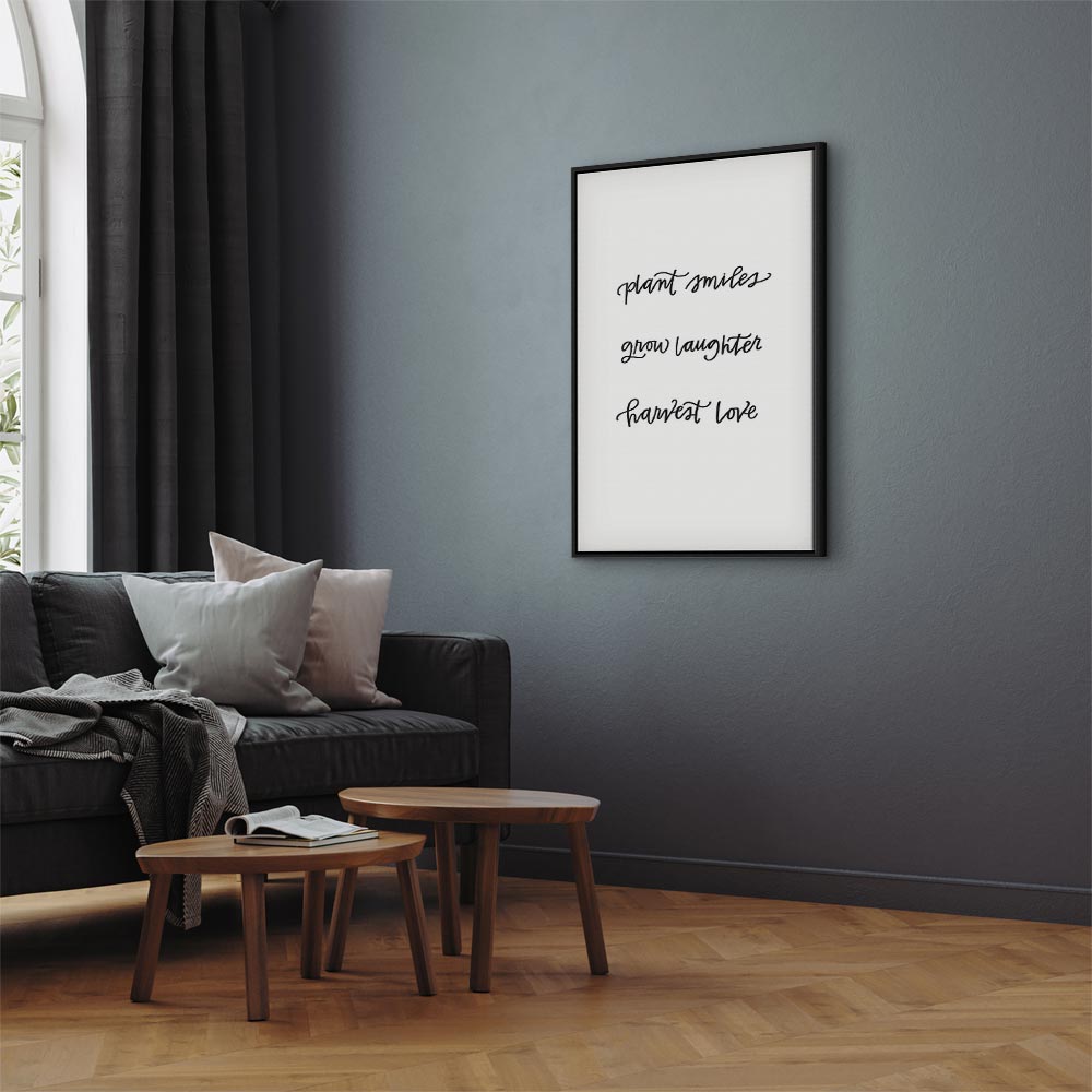 Joy and Love Quote Text Canvas Print