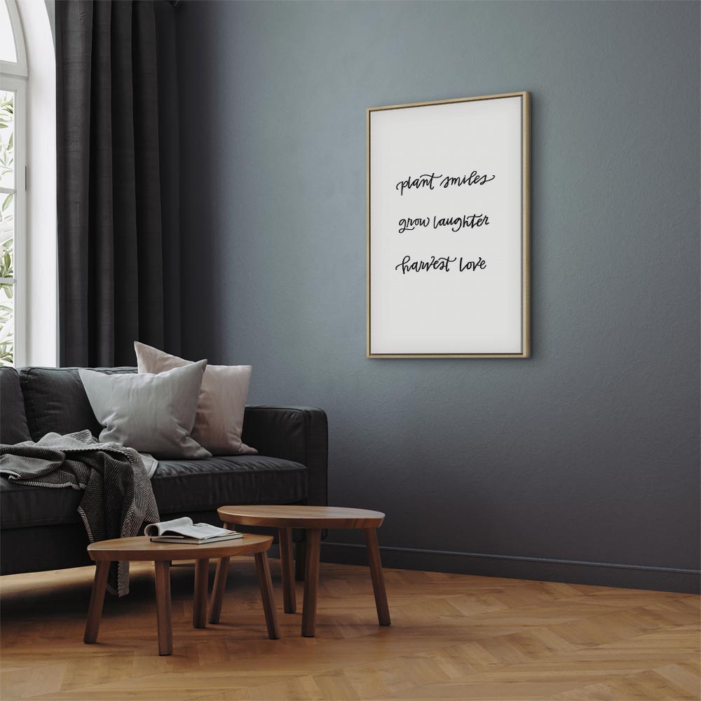 Joy and Love Quote Text Canvas Print