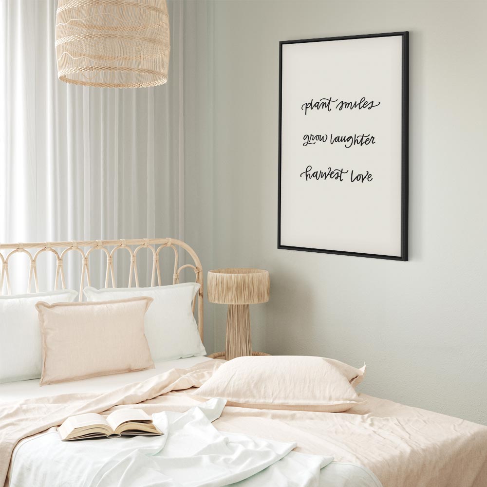 Joy and Love Quote Text Canvas Print