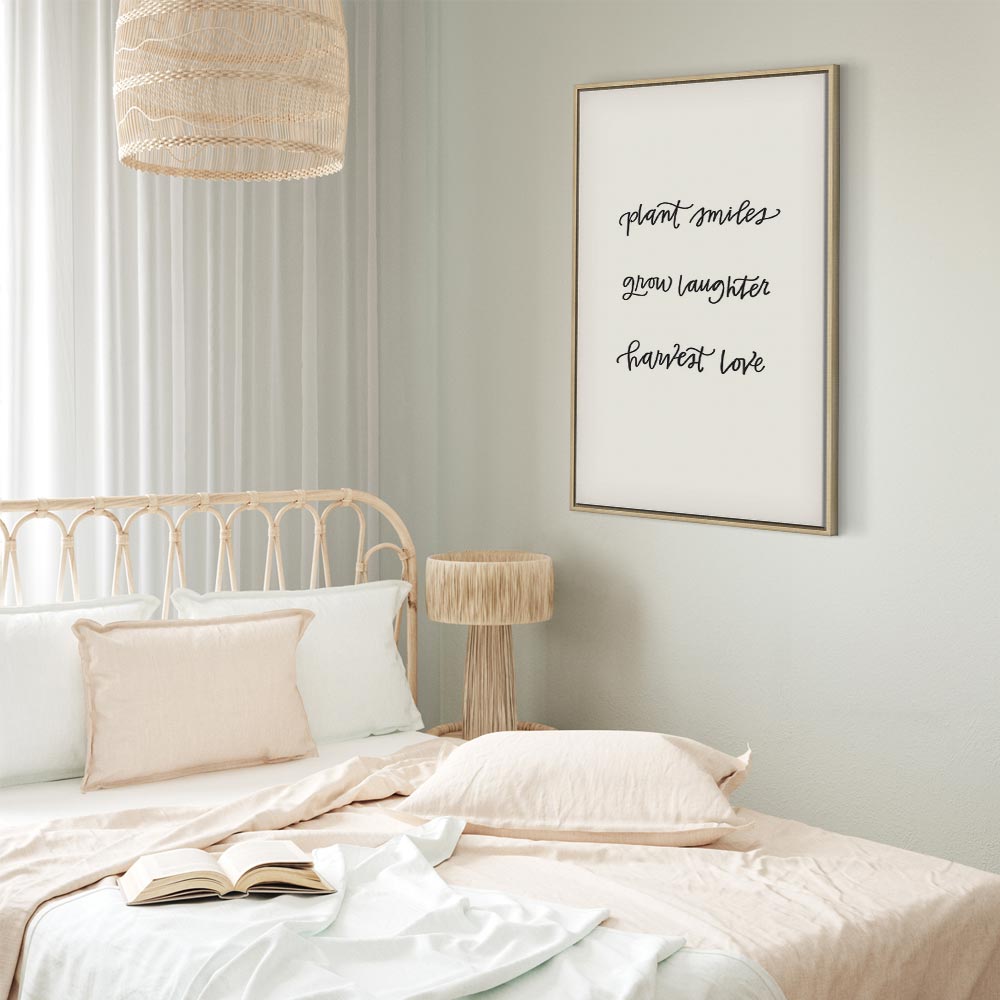 Joy and Love Quote Text Canvas Print