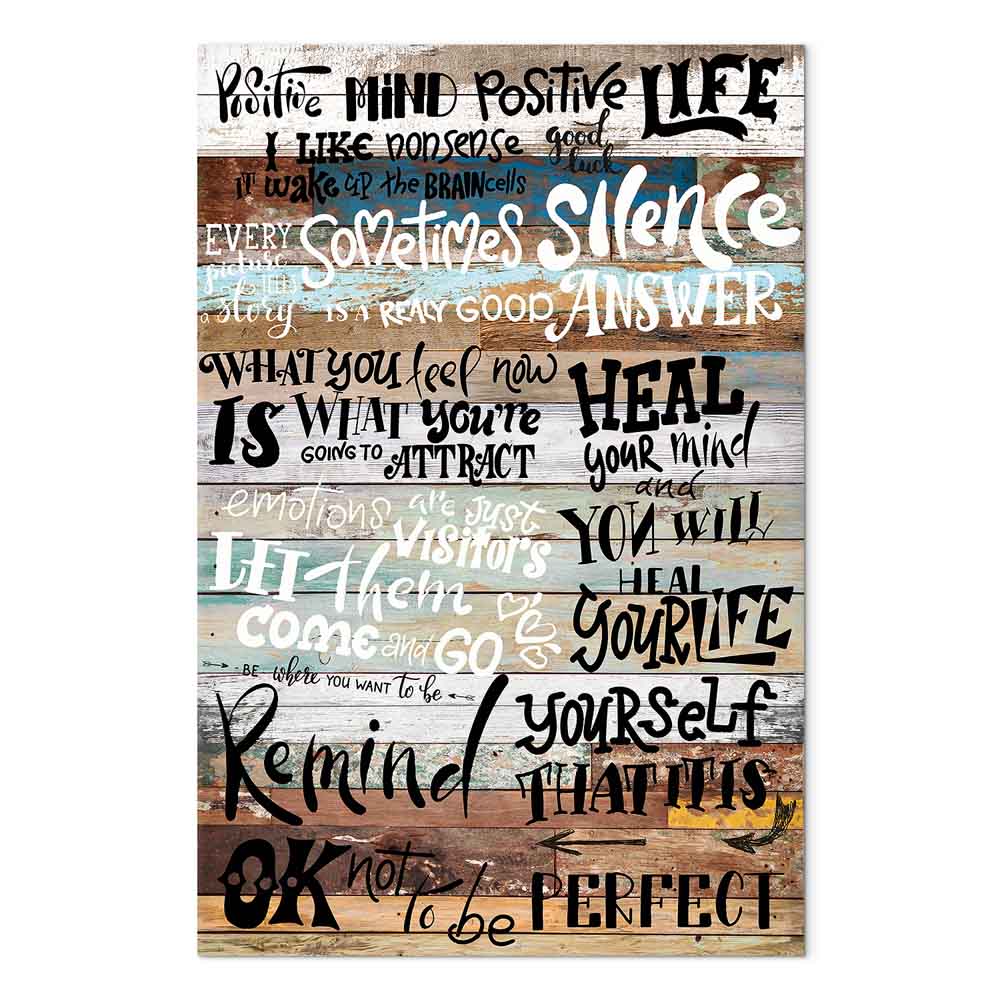 Positive Affirmations Text Canvas Print