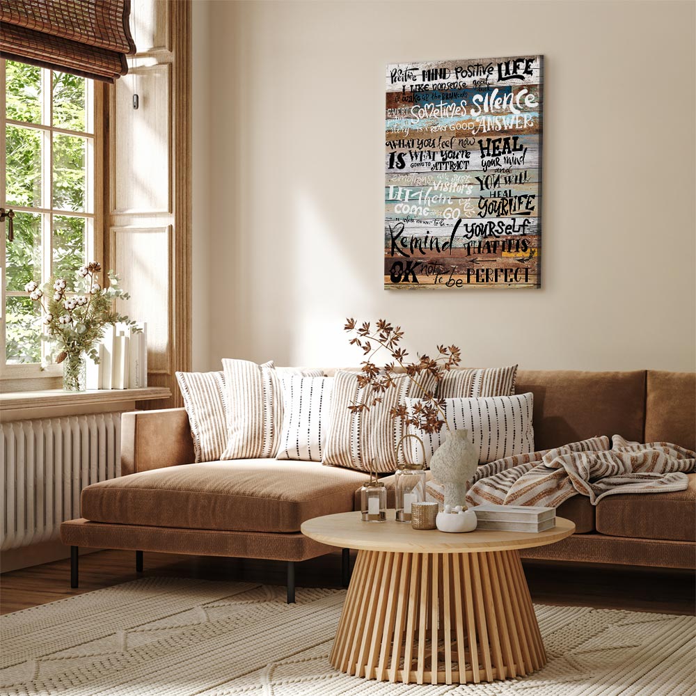 Positive Affirmations Text Canvas Print