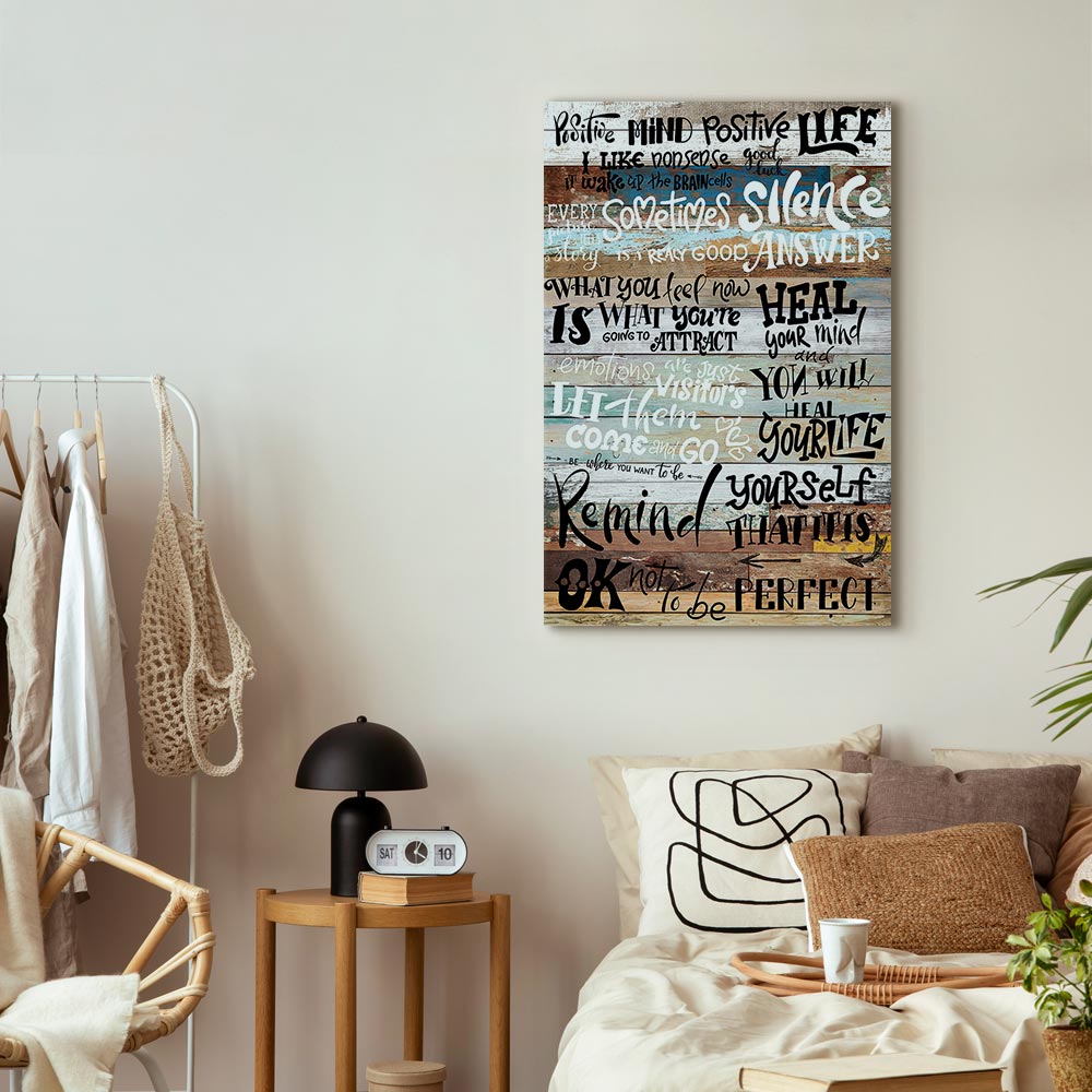 Positive Affirmations Text Canvas Print