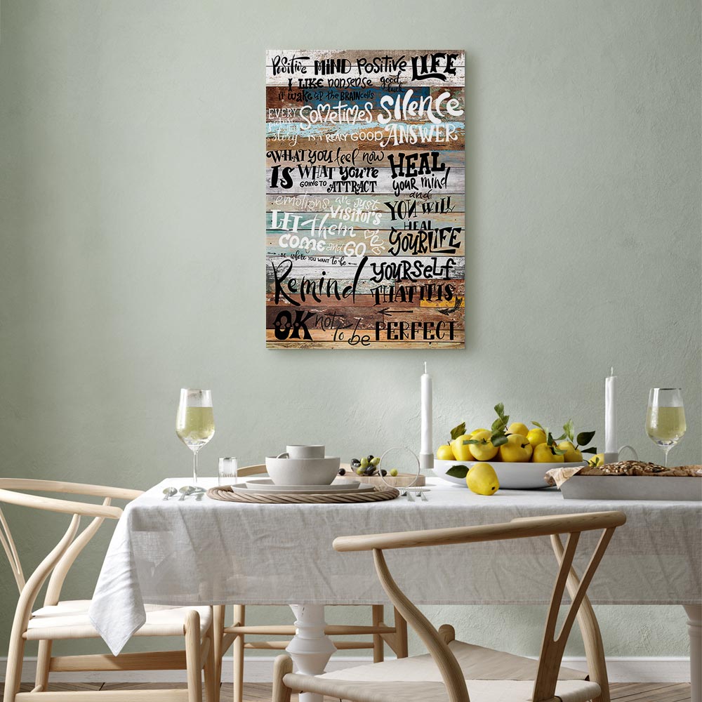 Positive Affirmations Text Canvas Print