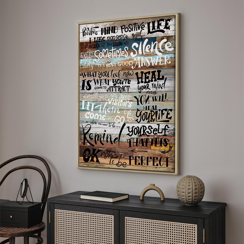 Positive Affirmations Text Canvas Print