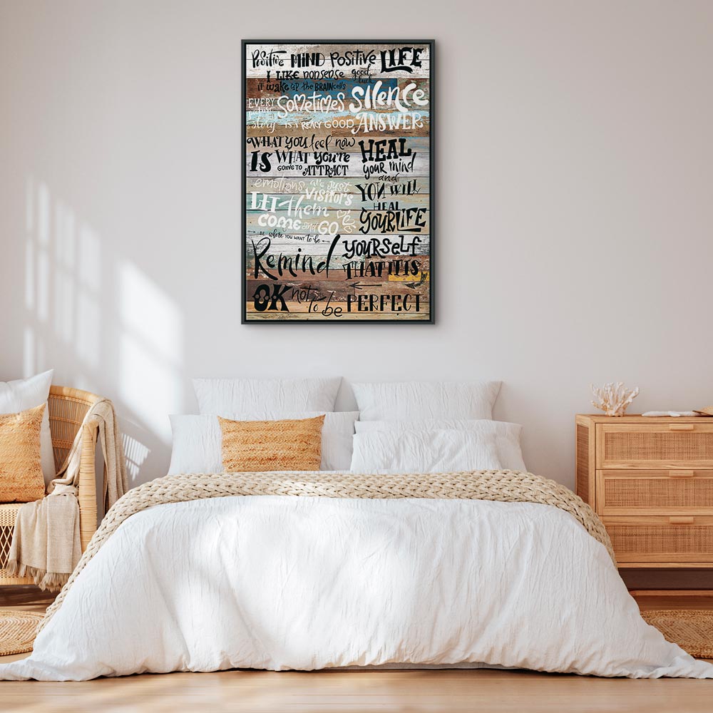 Positive Affirmations Text Canvas Print