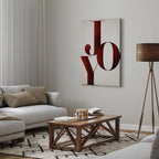 Joy Typography Vertical Canvas Print