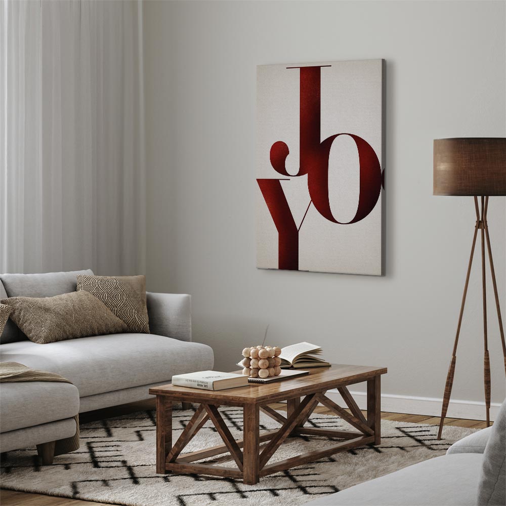 Joy Typography Vertical Canvas Print