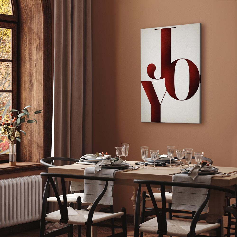 Joy Typography Vertical Canvas Print