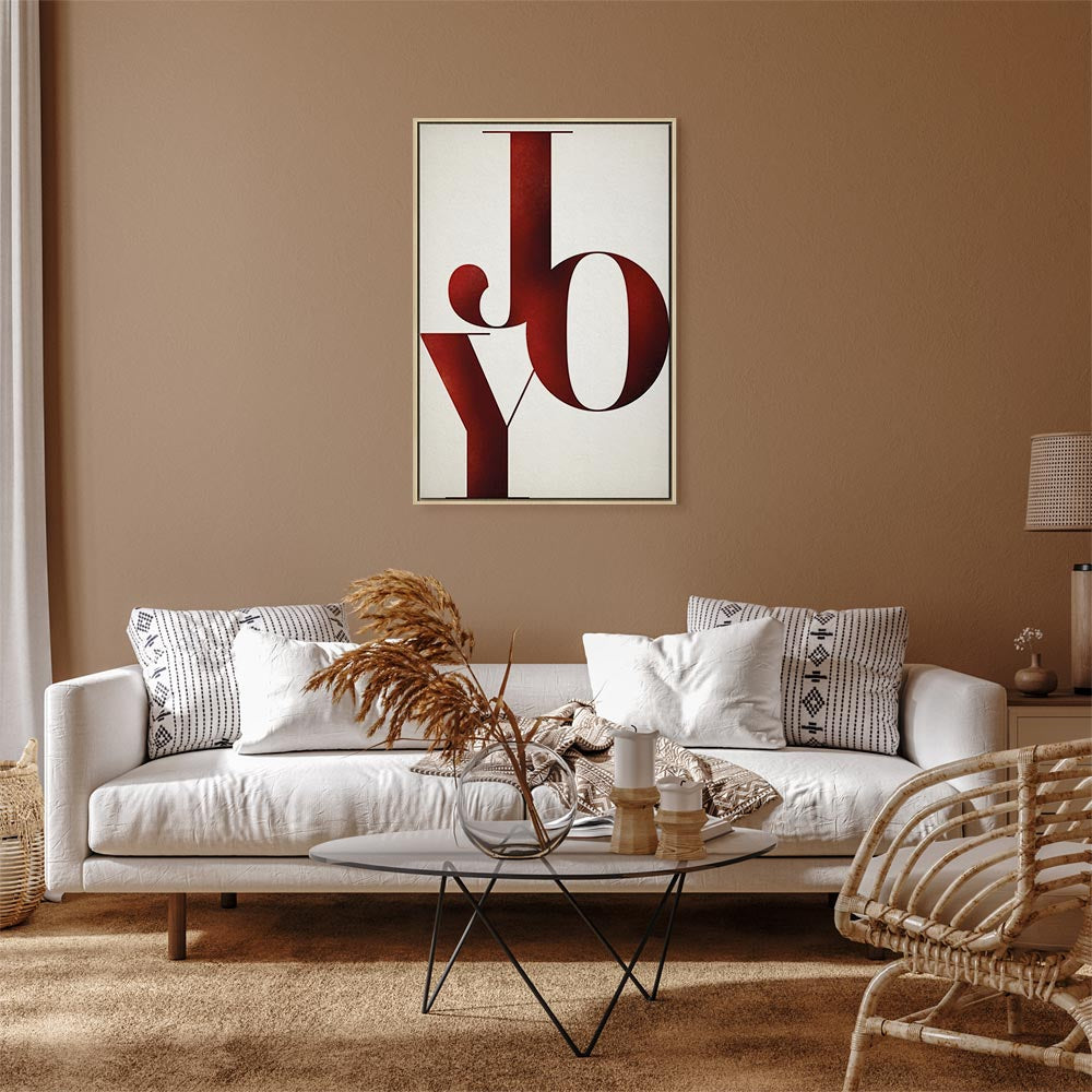 Joy Typography Vertical Canvas Print