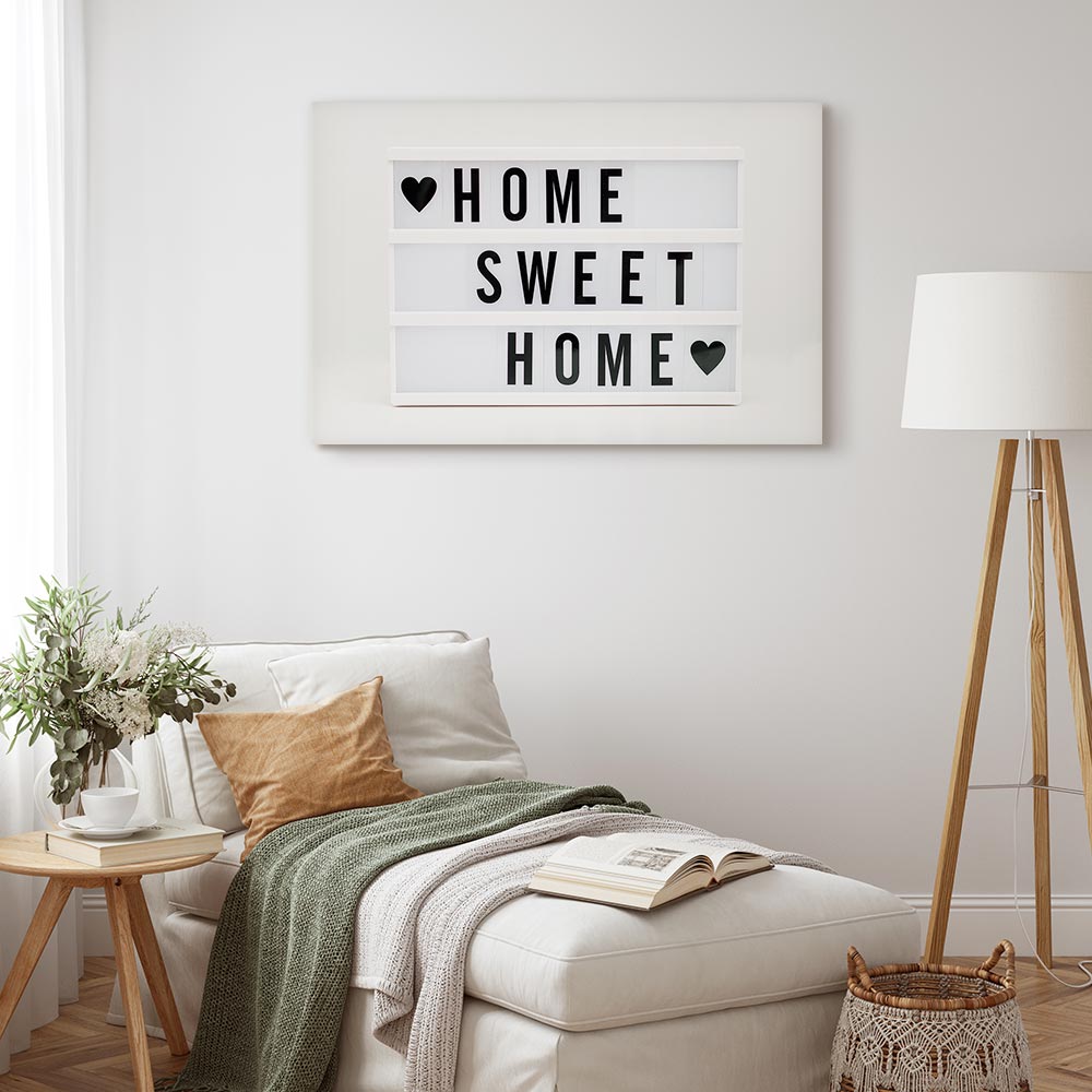 Cinema Light Box Typography Canvas Print