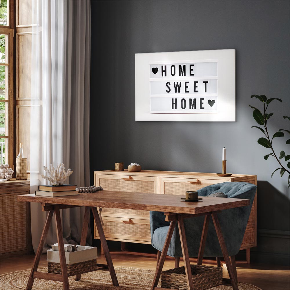 Cinema Light Box Typography Canvas Print