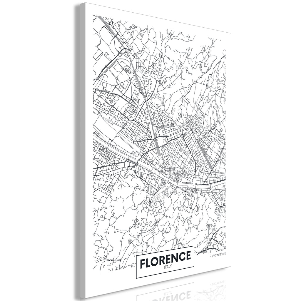 Canvas Print Florence Map Vertical 1 Part