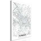 Canvas Print Florence Map Vertical 1 Part