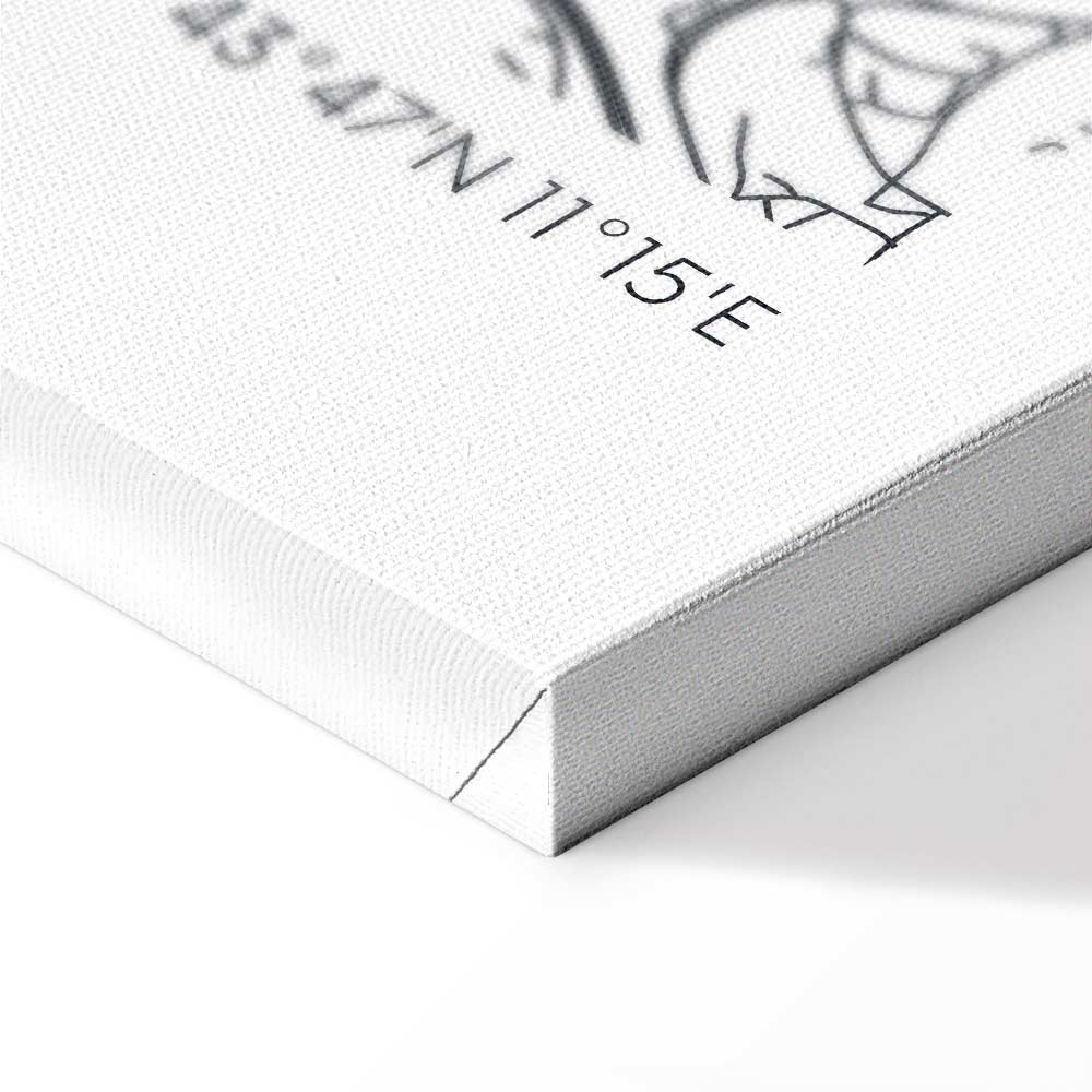 Florence City Map Vertical Canvas Print