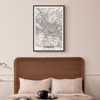 Florence City Map Vertical Canvas Print