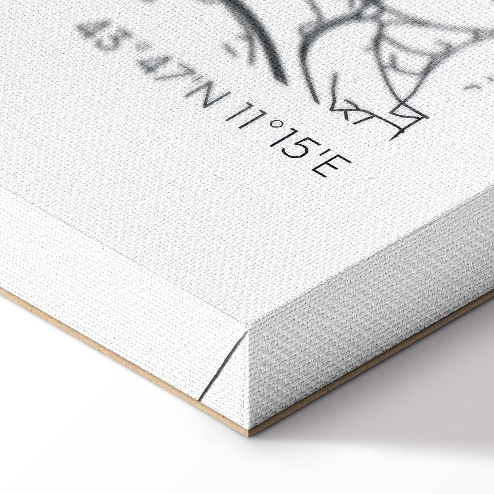 Florence City Map Vertical Canvas Print