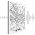 Florence City Map Vertical Canvas Print