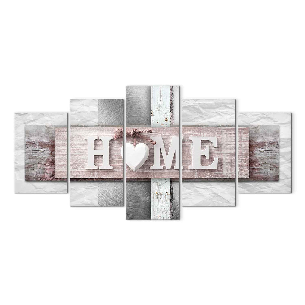 Vintage Home Text Wood Canvas Print