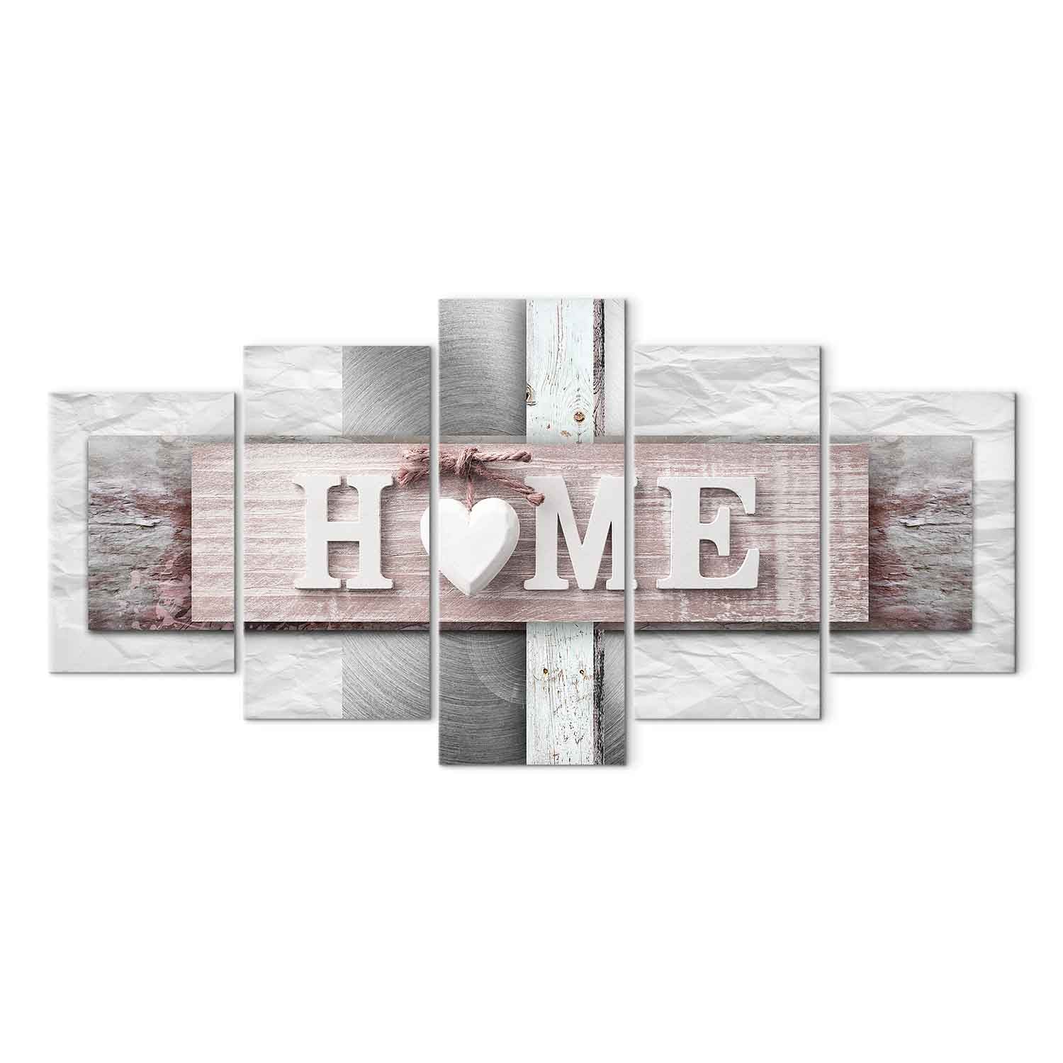 Vintage Home Text Wood Canvas Print