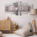 Vintage Home Text Wood Canvas Print