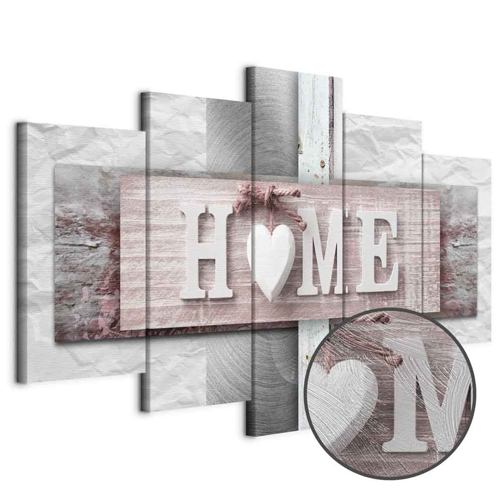 Vintage Home Text Wood Canvas Print