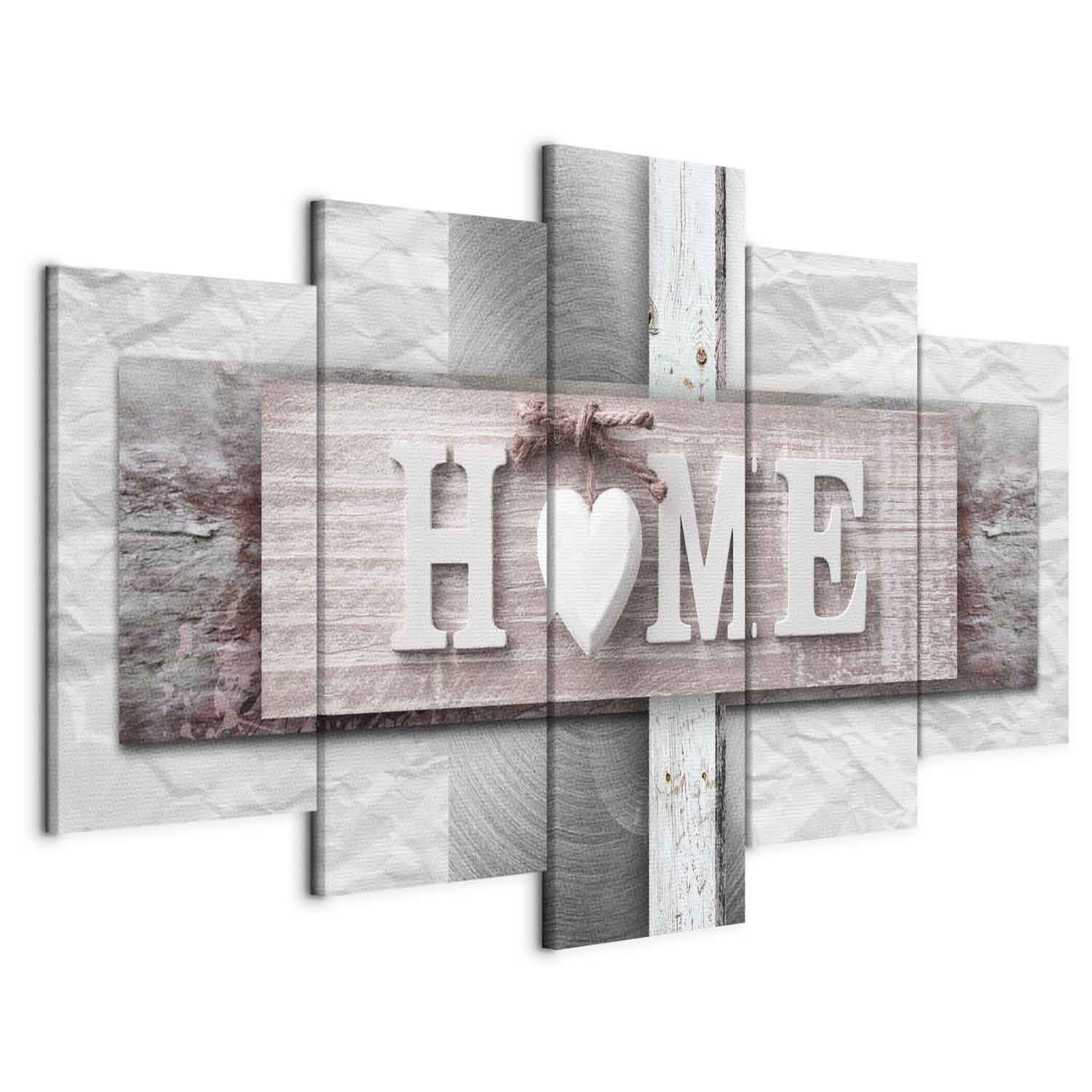 Vintage Home Text Wood Canvas Print