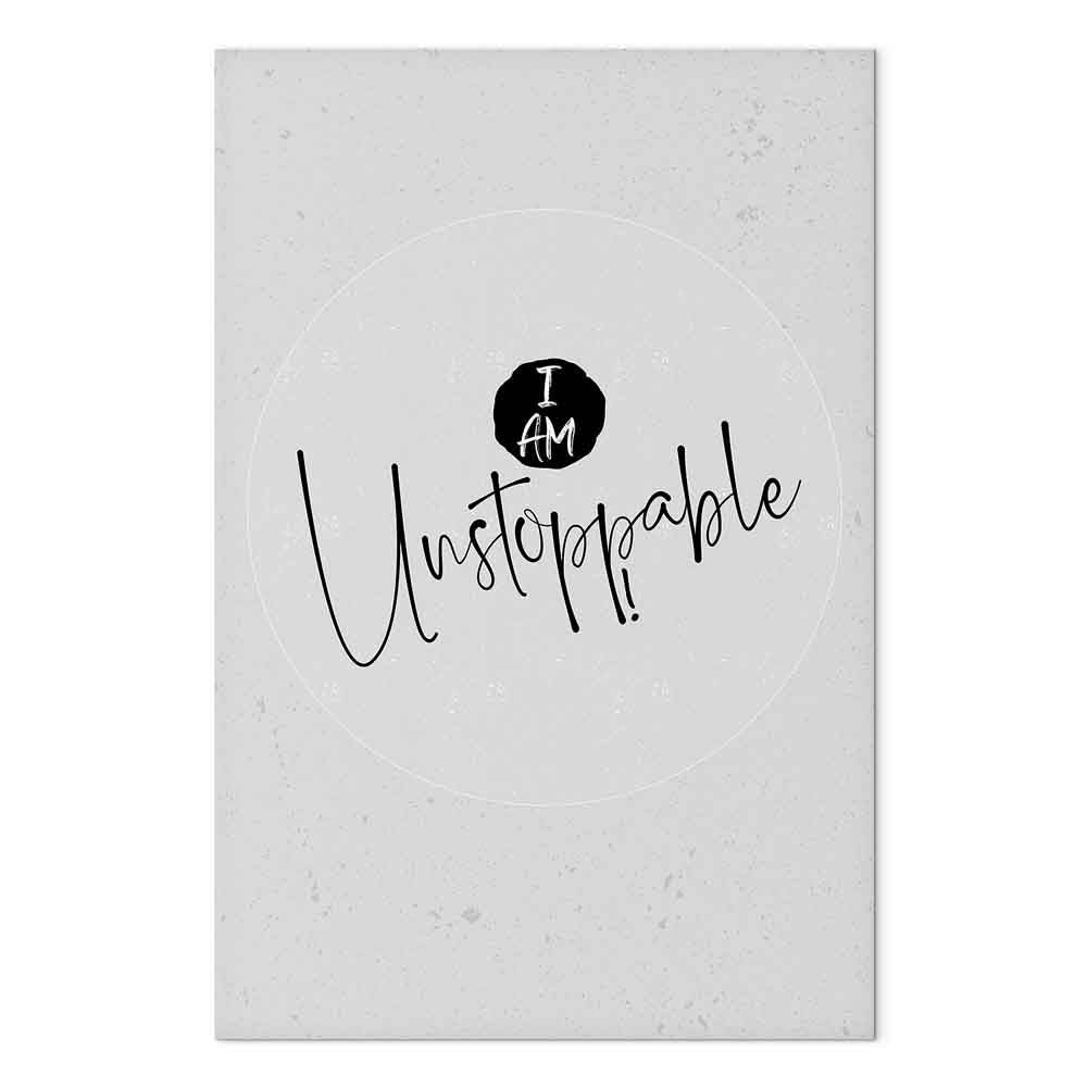 I Am Unstoppable Typography Vertical Canvas Print