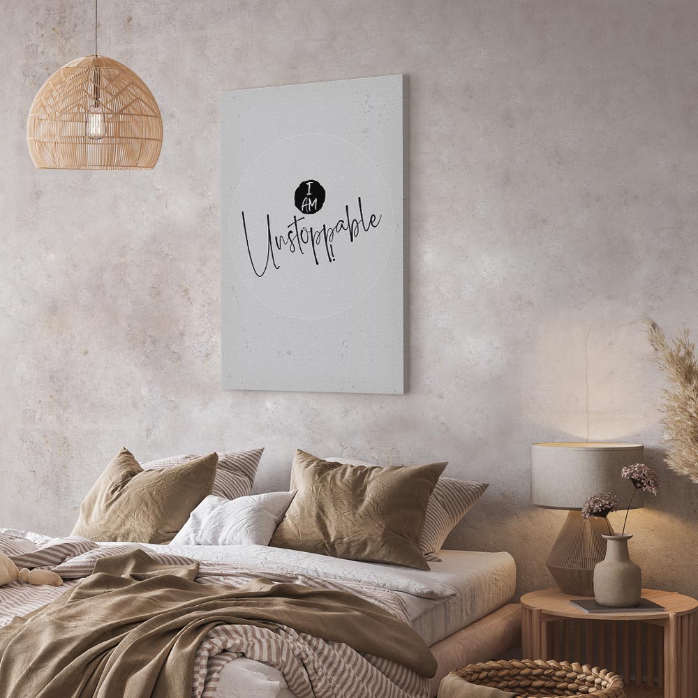 I Am Unstoppable Typography Vertical Canvas Print