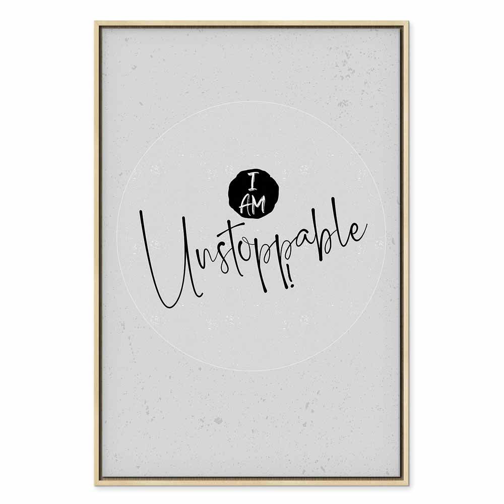 I Am Unstoppable Typography Vertical Canvas Print