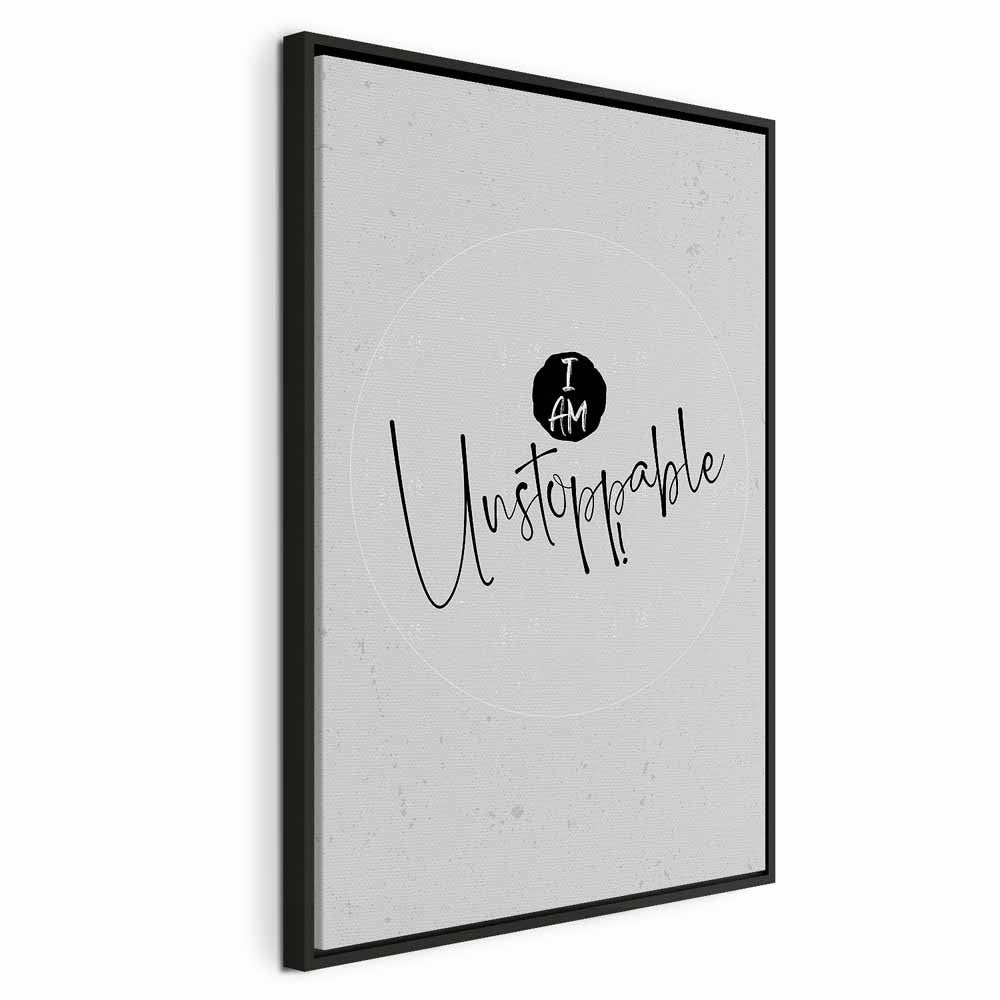 I Am Unstoppable Typography Vertical Canvas Print