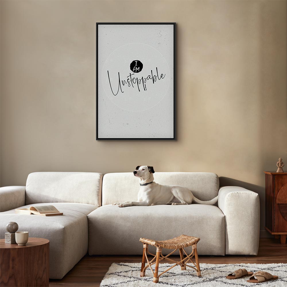 I Am Unstoppable Typography Vertical Canvas Print