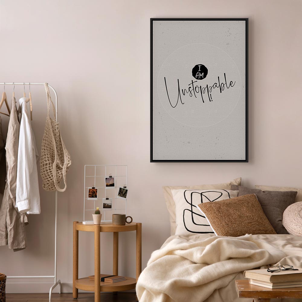 I Am Unstoppable Typography Vertical Canvas Print