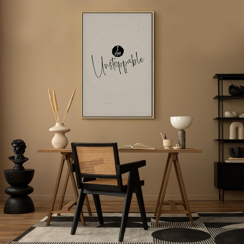I Am Unstoppable Typography Vertical Canvas Print
