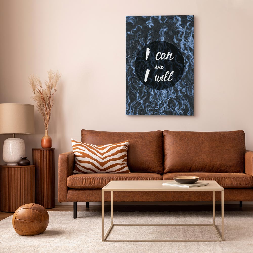 I Can and I Will Motivational Text Canvas Print