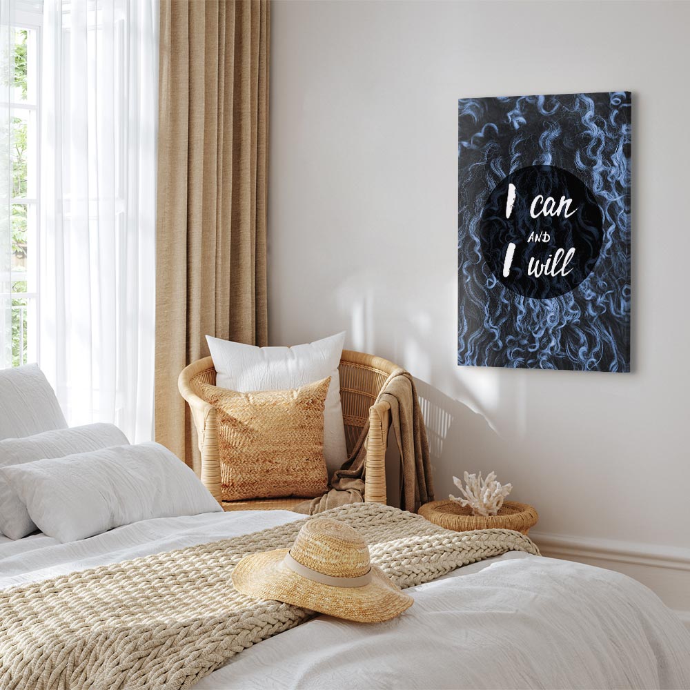 I Can and I Will Motivational Text Canvas Print