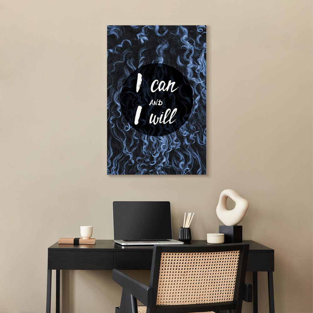 I Can and I Will Motivational Text Canvas Print