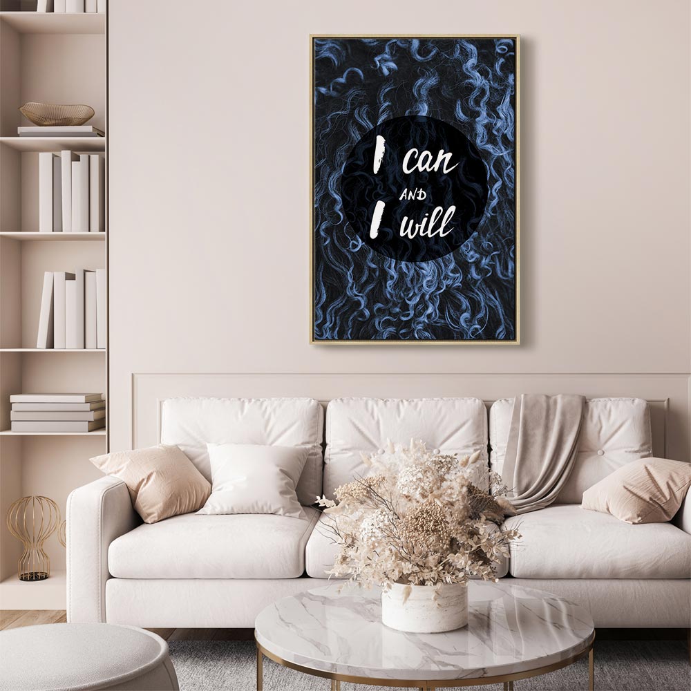 I Can and I Will Motivational Text Canvas Print