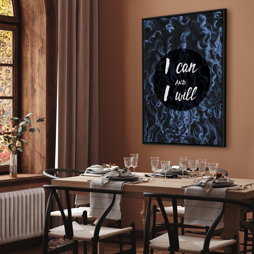 I Can and I Will Motivational Text Canvas Print