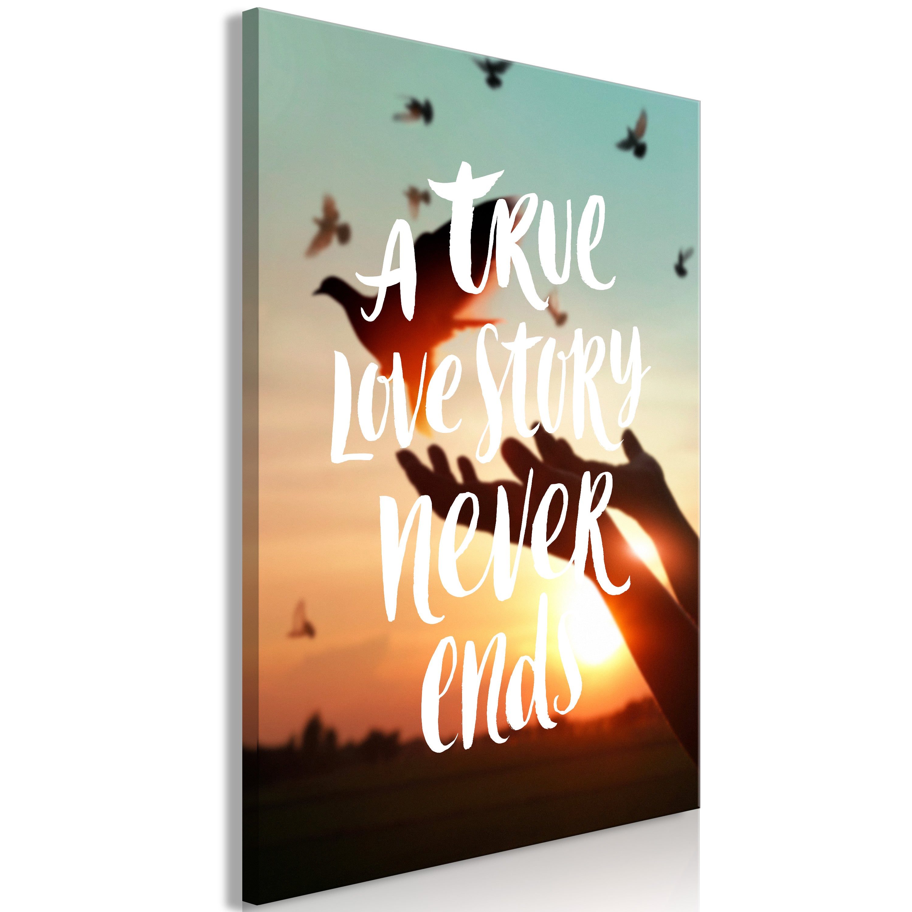 Canvas Print - A True Love Story Never Ends (1 Part) Vertical