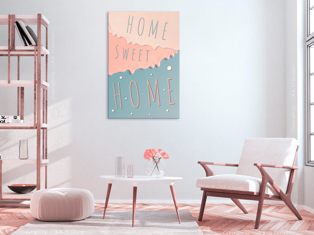 Canvas Print - Inscriptions: Home Sweet Home (1 Part) Vertical