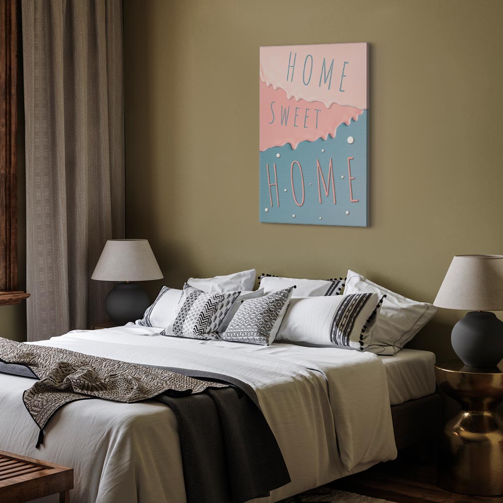 Home Sweet Home Text Vertical Canvas Print