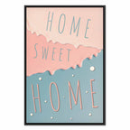 Home Sweet Home Text Vertical Canvas Print