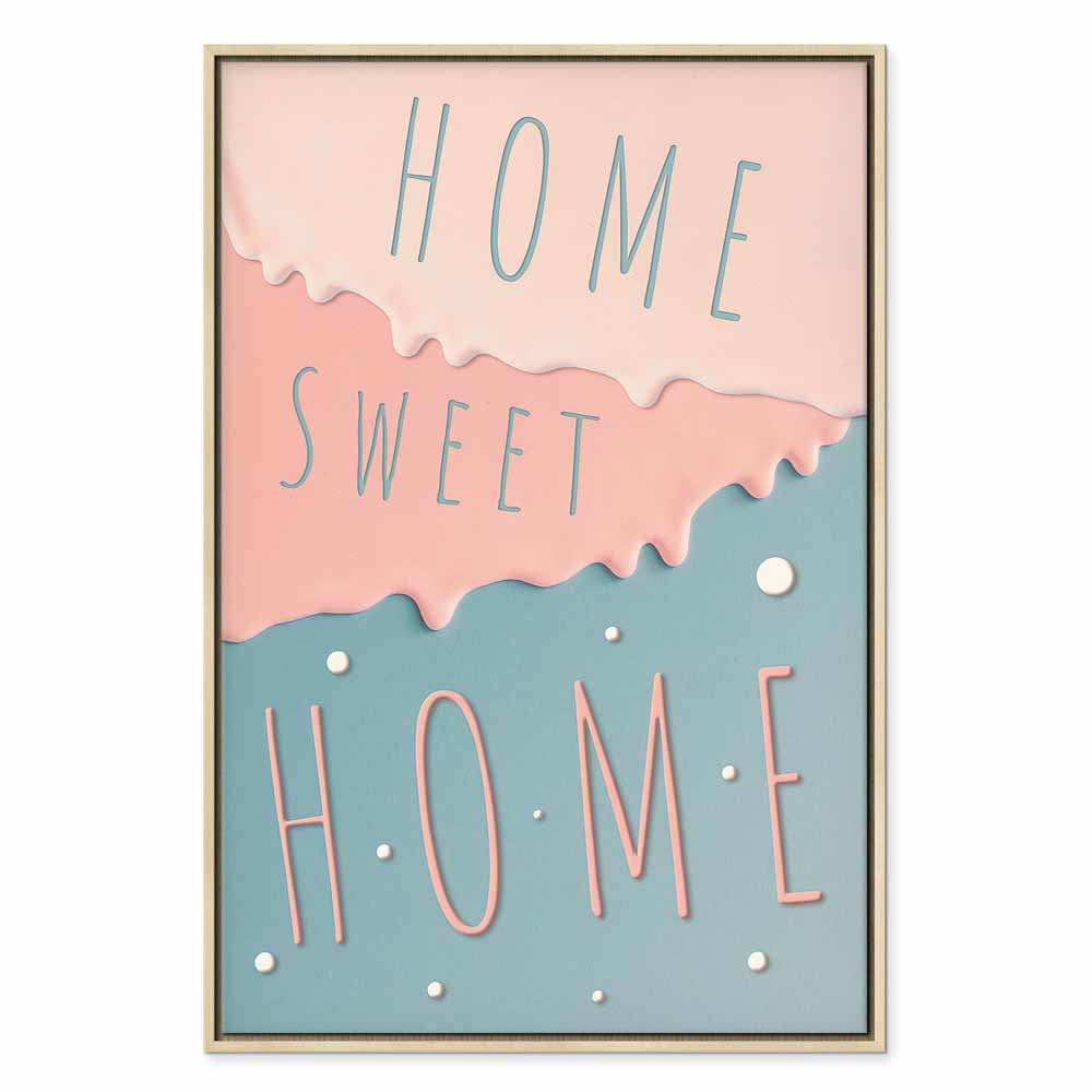 Home Sweet Home Text Vertical Canvas Print