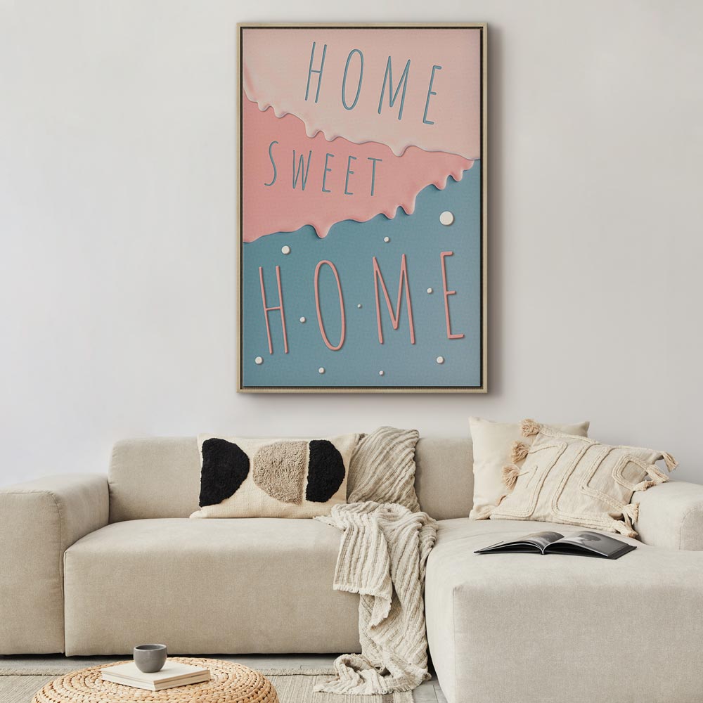 Home Sweet Home Text Vertical Canvas Print