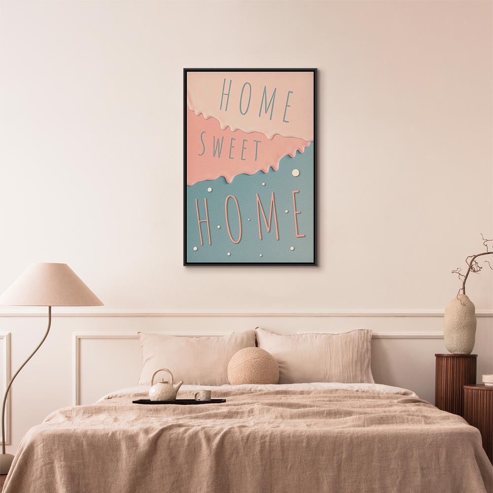 Home Sweet Home Text Vertical Canvas Print