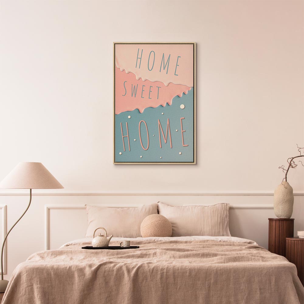 Home Sweet Home Text Vertical Canvas Print