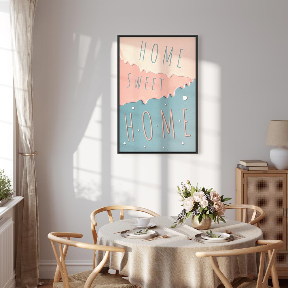 Home Sweet Home Text Vertical Canvas Print