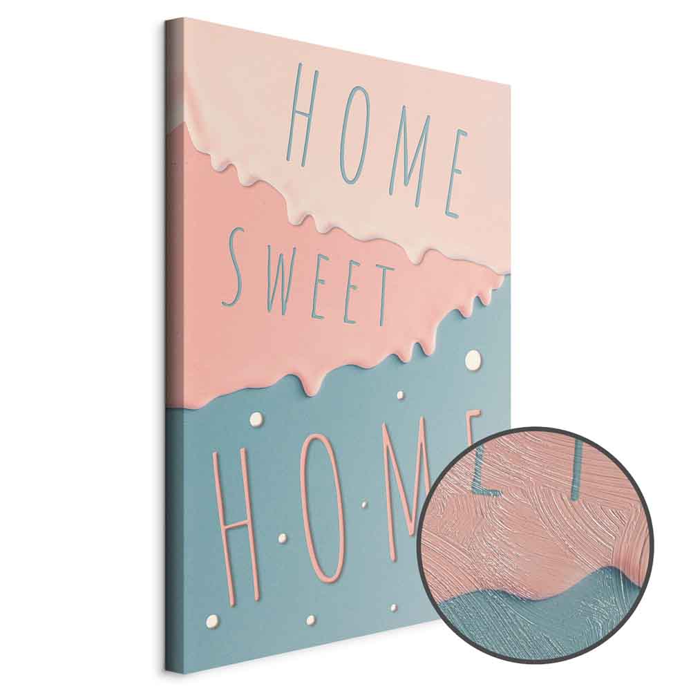 Home Sweet Home Text Vertical Canvas Print