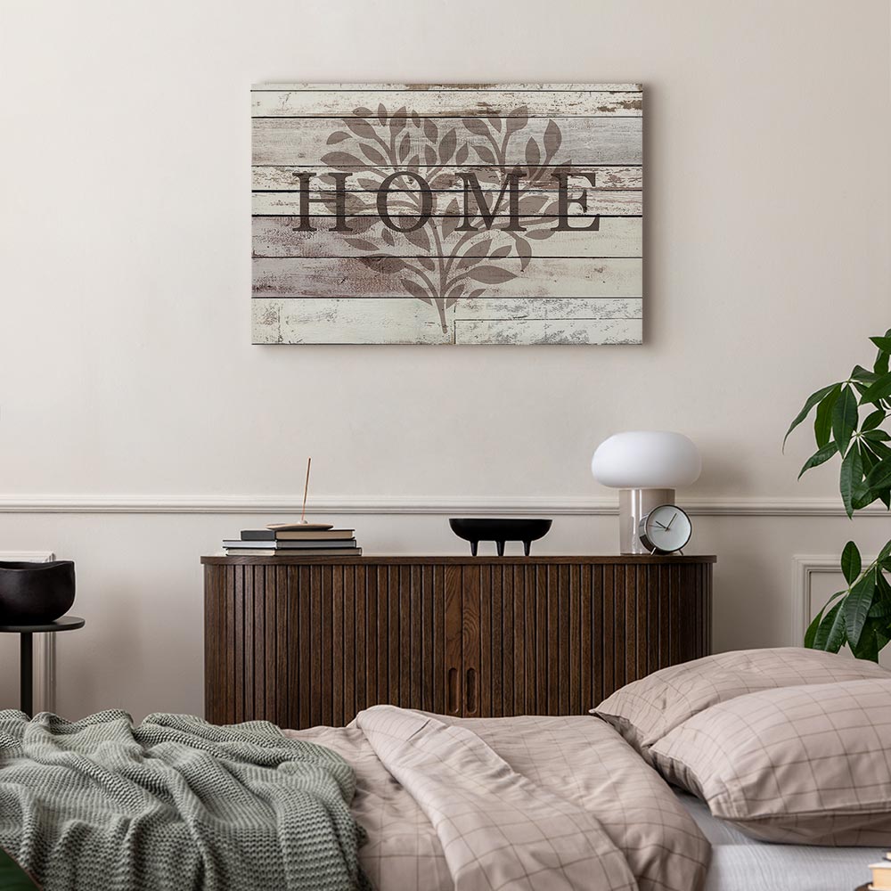 Rustic Wooden Hearts Text Canvas Print